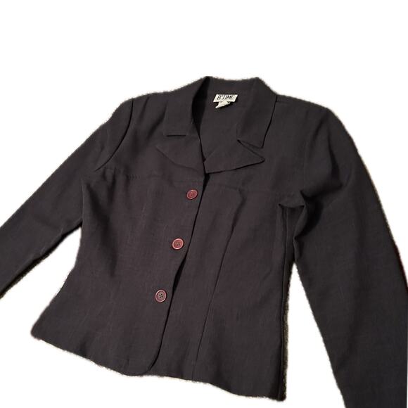 Vintage Chocolate Brown Peaked Collar Blazer Jacket / Medium - Picture 1 of 4